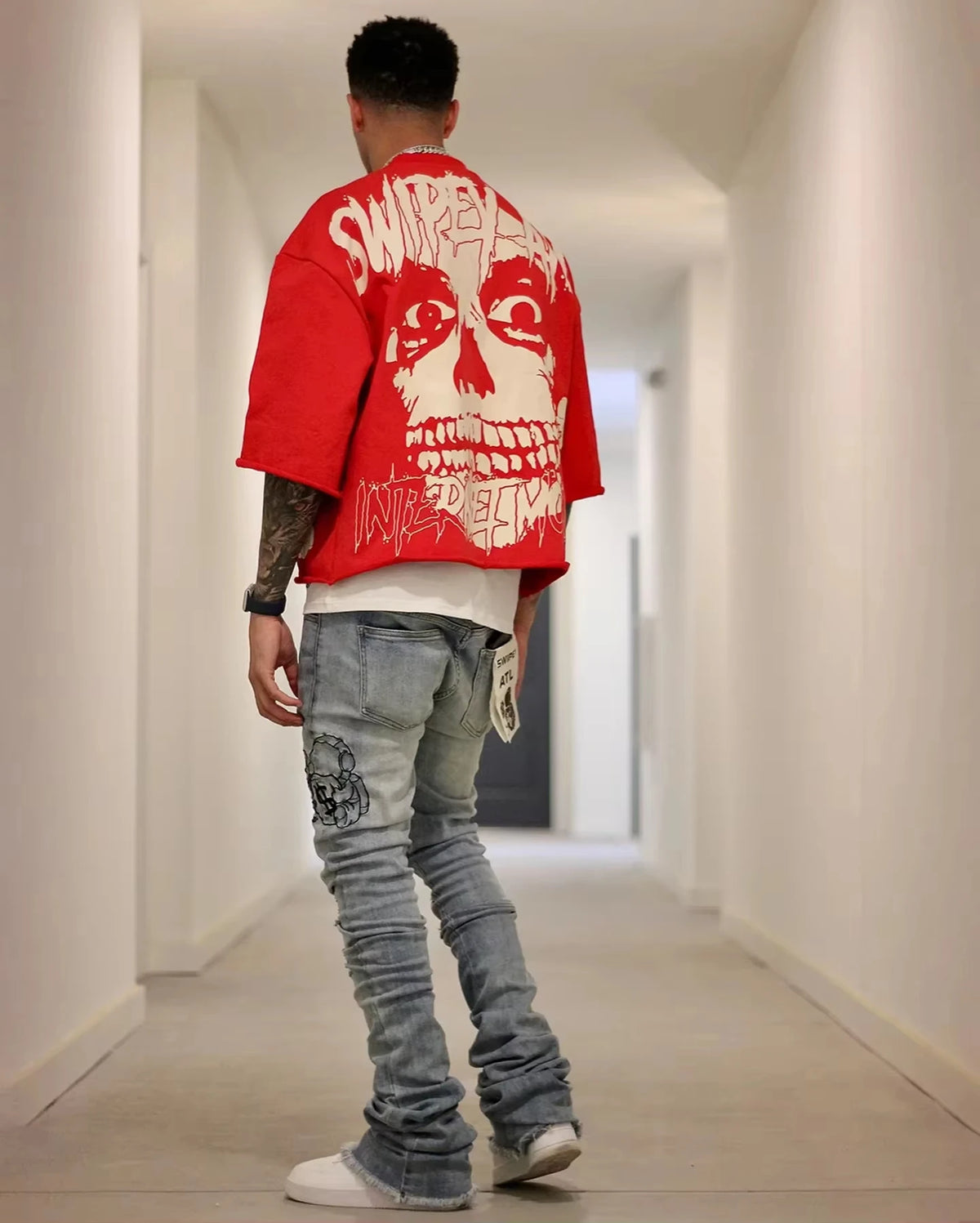 Gothic Skull Graphic T-Shirt Men's Oversized Cotton Tee