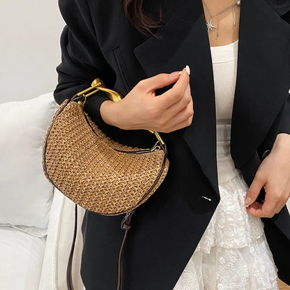 Straw Weave Crossbody Bag – Luxury Small Summer Bag for Women