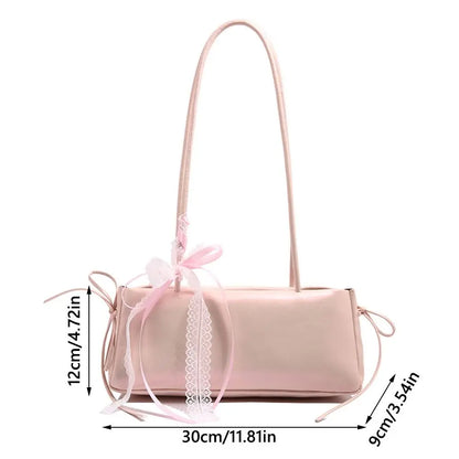 Trendy Multicolor Shoulder Bag Bowknot PU Leather