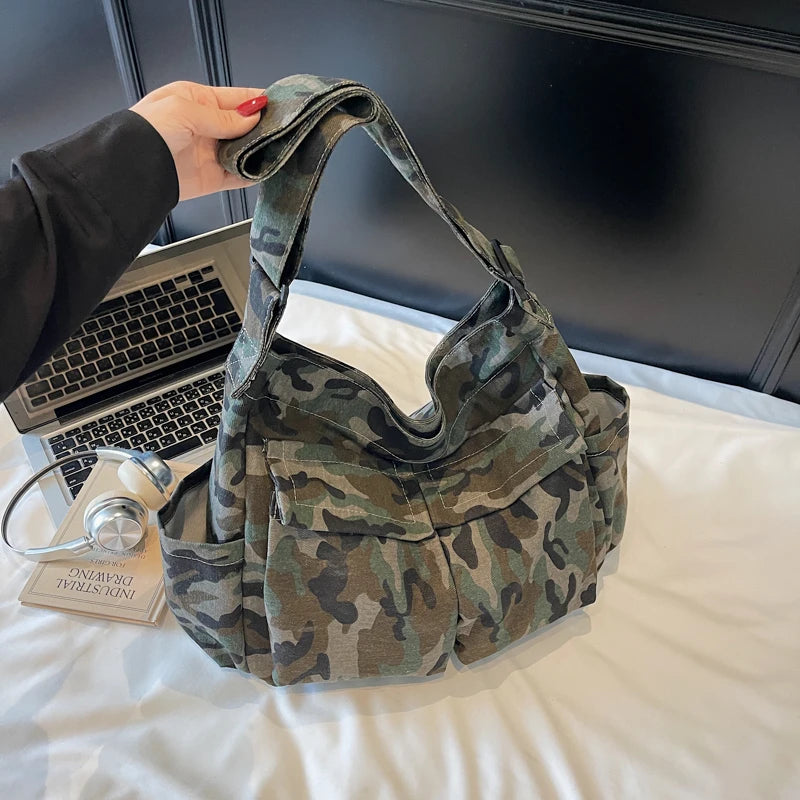 Leopard Print Canvas Tote Bag for Women