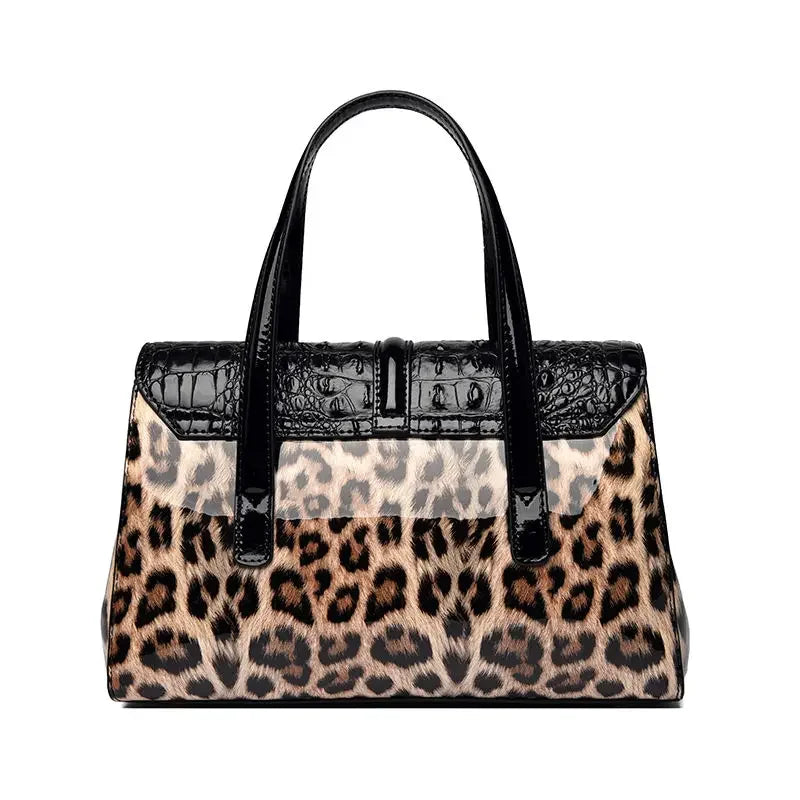 Leopard Patent Leather Luxury Handbag for Women
