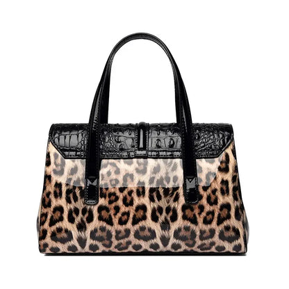 Leopard Patent Leather Luxury Handbag for Women