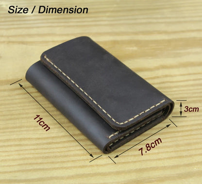 Handmade Leather Trifold Wallet | Key Holder & Organizer