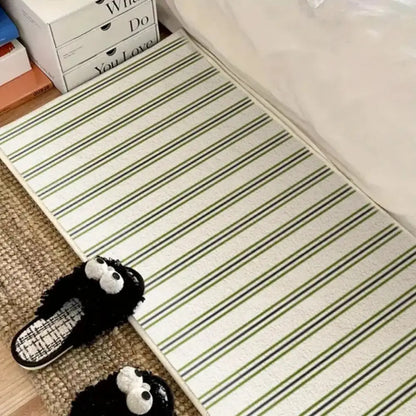 Striped Bedside Runner Rug – Anti-Slip Floor Mat for Bedroom & Living Room