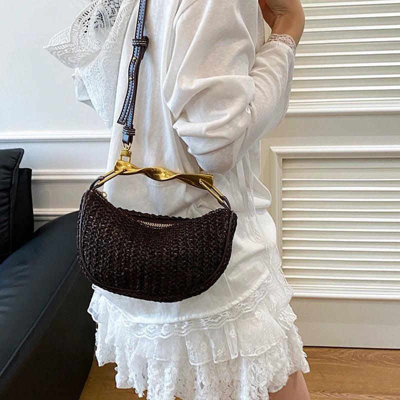 Straw Weave Crossbody Bag – Luxury Small Summer Bag for Women