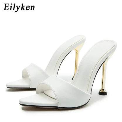 Eilyken Pointed Toe Mule Heels – Women's Thin Stiletto Slide Sandals