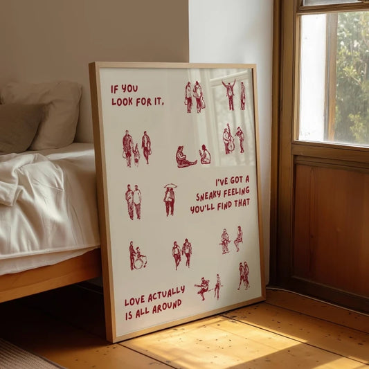 Love Actually Is All Around Wall Art Print – Romantic Quote Poster