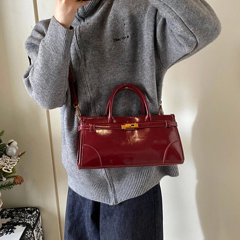 Small Pu Leather Crossbody Bags Lady Short Handle Shoulder Bag