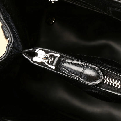 Alligator-Embossed Genuine Leather Women's Tote Handbag