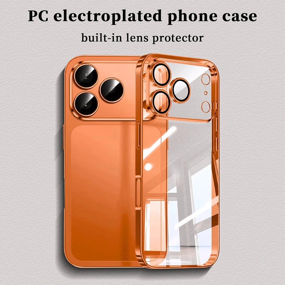 Electroplated Clear iPhone Case with Built-In Lens Protector