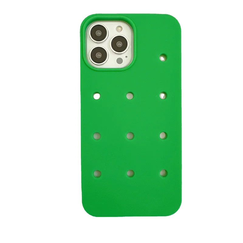 Crocs Charms Silicone iPhone Case with Holes – Fun Customizable Cover