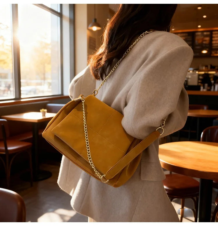 Chain Strap Crossbody Shoulder Bag – Women's Soft PU Leather Tote