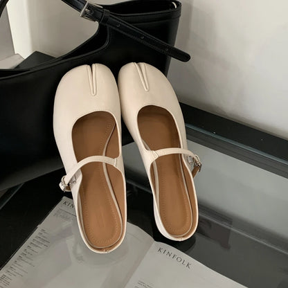Women's Split Toe Mary Jane Flats – Tabi Leather Buckle Shoes