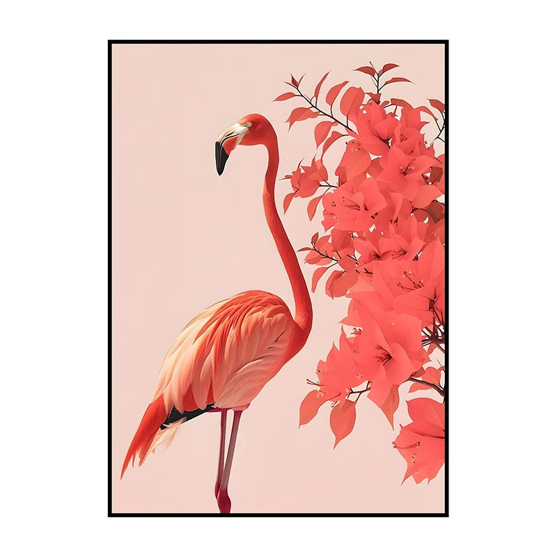 Flamingo on Roller Skates Wall Art Poster – Minimalist Print