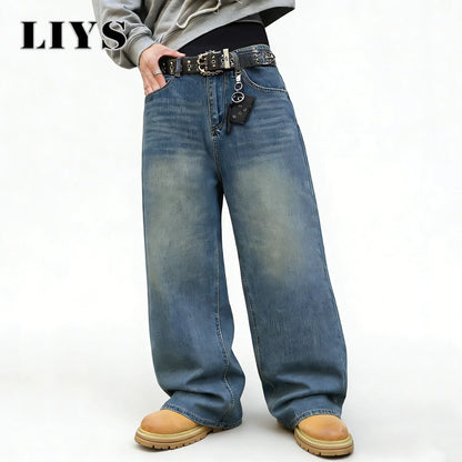 Baggy Wide Leg Jeans – Unisex Oversized Streetwear Denim Pants