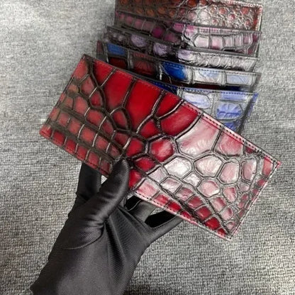 Men's Genuine Crocodile Leather Bifold Wallet | Luxury Card Organizer
