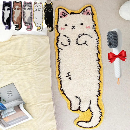 Cartoon Cat Rug – Non-Slip Soft Floor Mat for Bedroom & Living Room