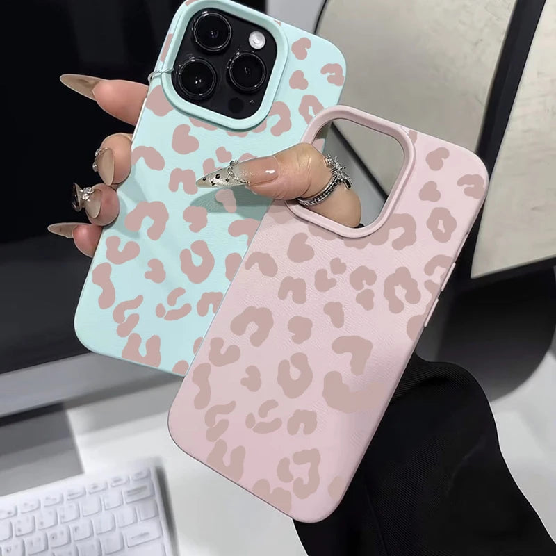 Pink Leopard Print iPhone Case – Silicone Cover for iPhone 11–17 Series