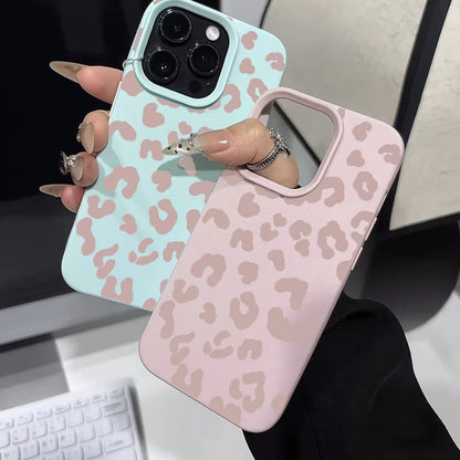 Pink Leopard Print iPhone Case – Silicone Cover for iPhone 11–17 Series