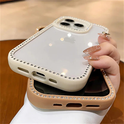 Rhinestone Diamond Clear Case for iPhone 16 15 14 13 Pro Max | Luxury Bling Shockproof Cover