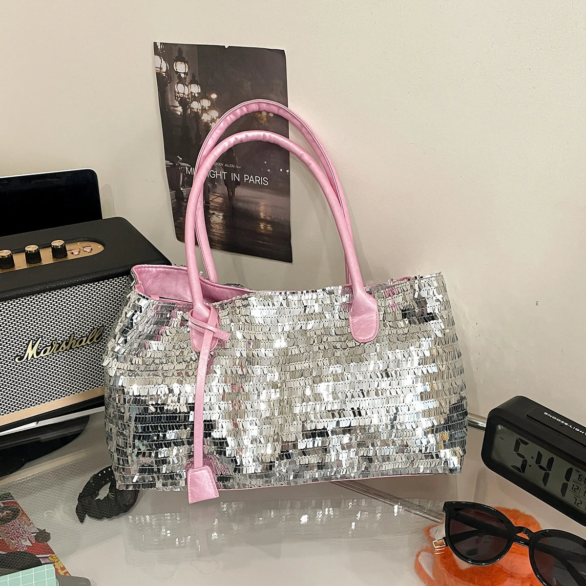 Sequin Shoulder Bag – Women's Bling Evening Party Handbag