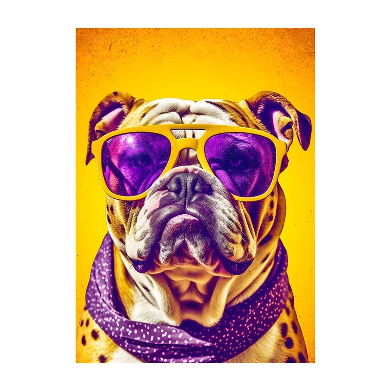 Corgi Wearing Sunglasses Poster Funny Dog Canvas Painting Print Wall Art Picture Living Room Cuadros