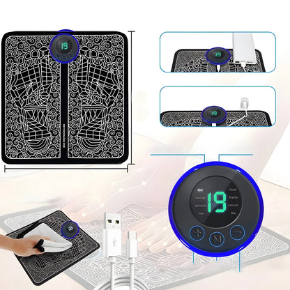 Electric Foot Massager Pad 8 Modes 19 Levels