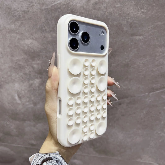 3D Bubble Grip Silicone iPhone Case – Shockproof Cover for iPhone 14–17 Series