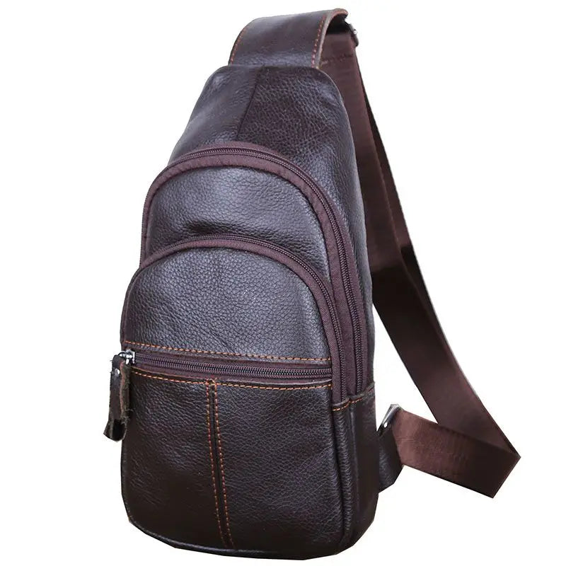 Genuine Leather Crossbody Chest Bag for Men
