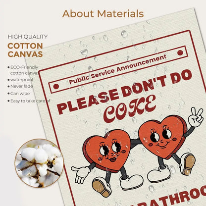 Retro Bathroom Wall Art Poster – Please Don't Do Coke Funny Print