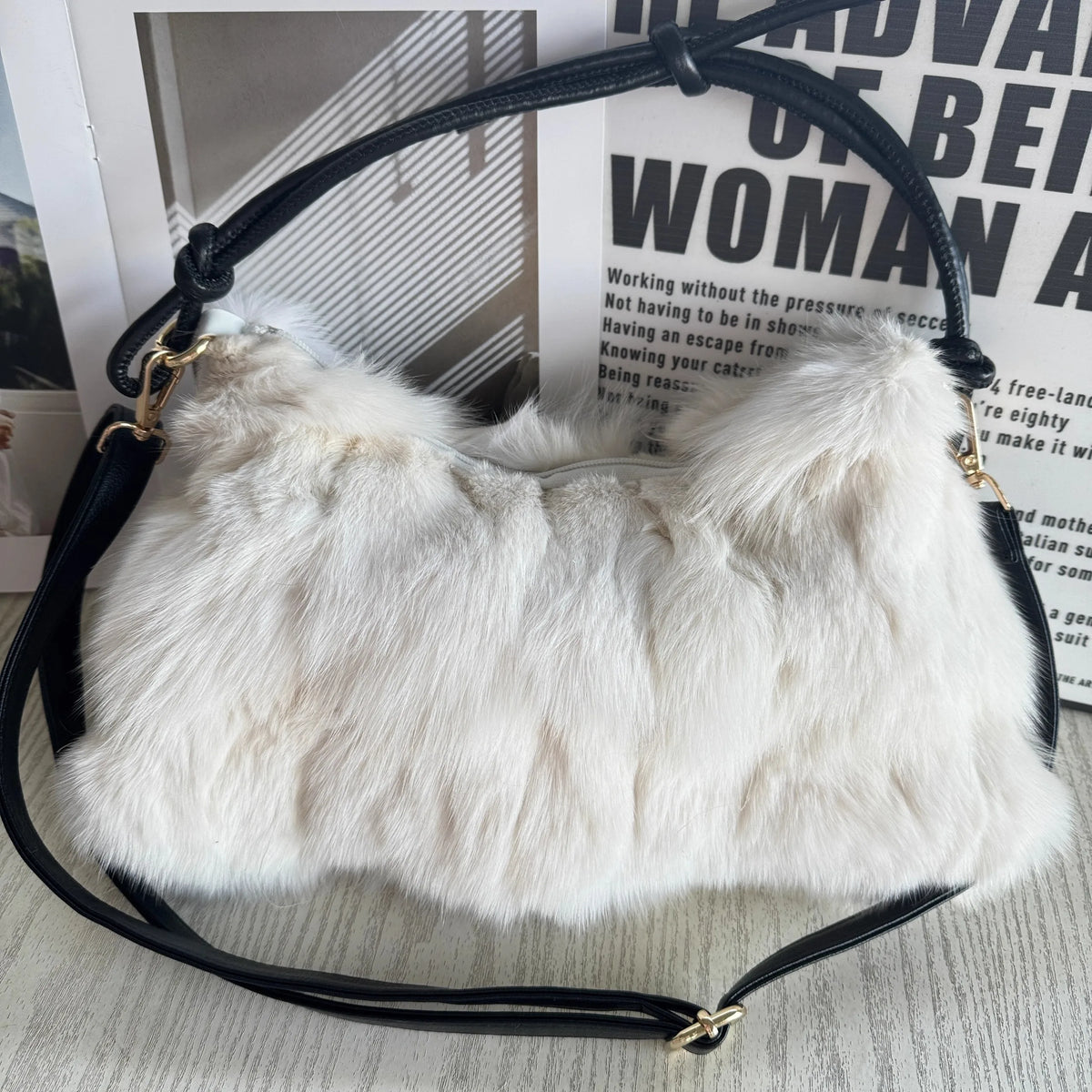 Fluffy Fur Shoulder Bag for Women – Luxury Handbag & Purse