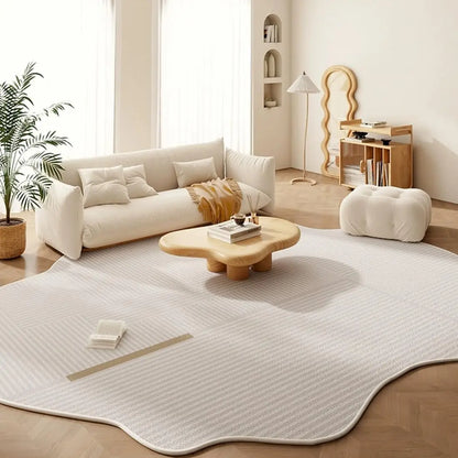 Irregular Shape Area Rug – Minimalist Abstract Living Room Carpet
