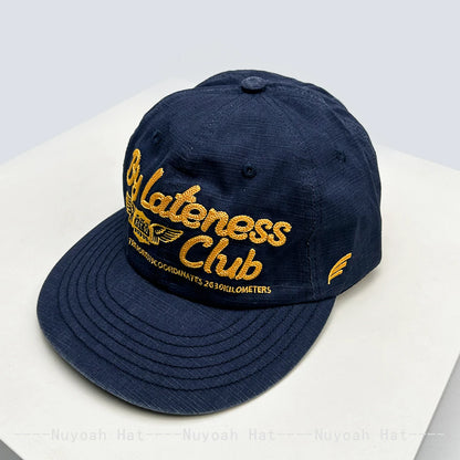 Lateness Club Embroidered Retro Baseball Cap – Vintage Street Style Hat