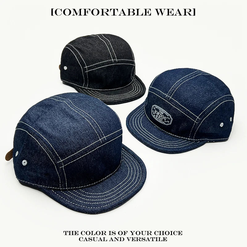 5-Panel Flat Brim Cap – Retro Hip-Hop Street Style Hat for Men & Women