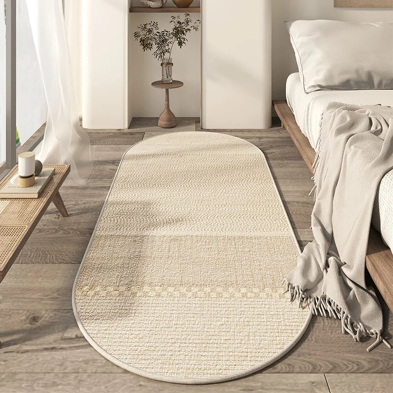 Wabi-Sabi Oval Rug – Minimalist Non-Slip Bedroom Floor Mat