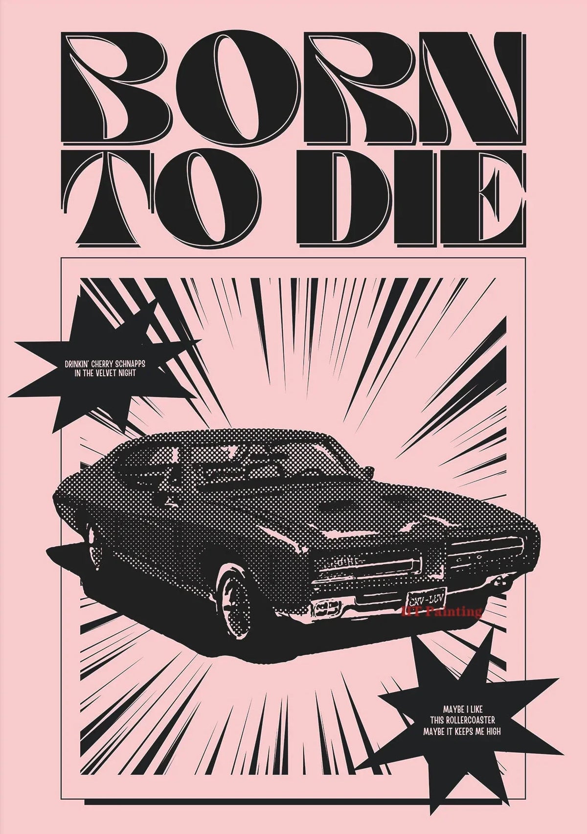 Lana Del Rey Born to Die Lyrics Poster – Music Wall Art Print