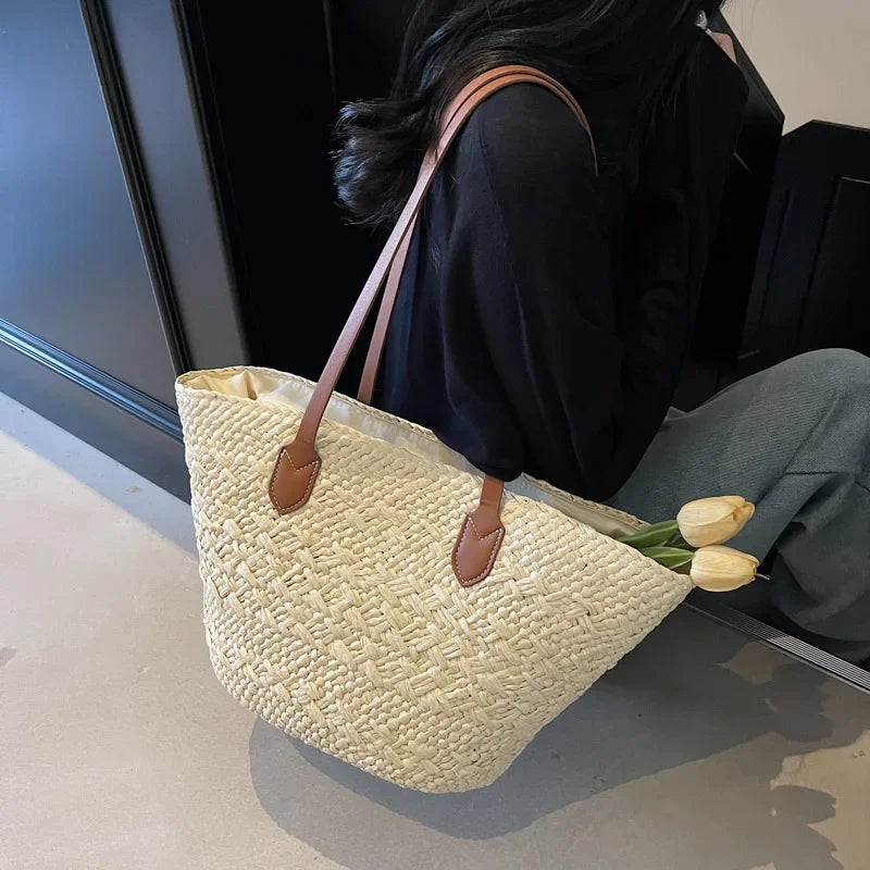 Big Weave Zipper Summer New Fashion Shoulder Bags