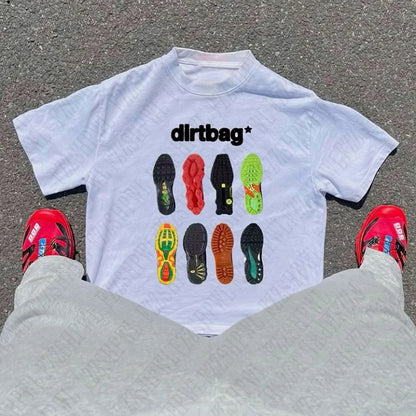 Dirtbag Sneaker Sole Graphic T-Shirt – Men's Y2K Streetwear Cotton Tee