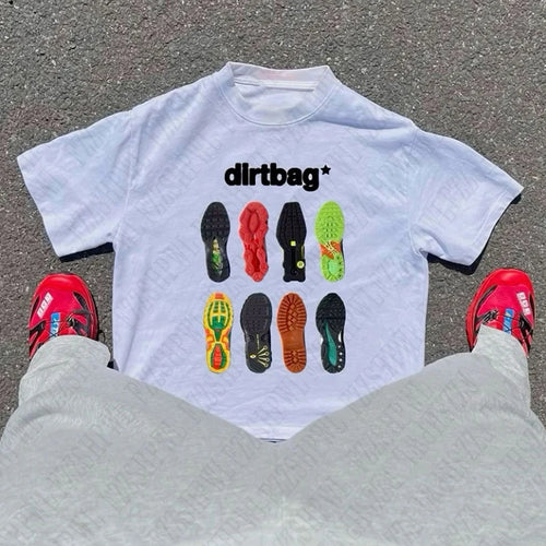 Dirtbag Sneaker Sole Graphic T-Shirt – Men's Y2K Streetwear Cotton Tee