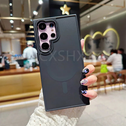 Samsung Magnetic Matte Phone Case – S22 S23 S24 S25 MagSafe