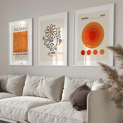 Abstract Gallery Wall Art Print – Picasso Bauhaus 3-Piece Set