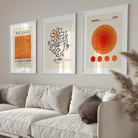 Abstract Gallery Wall Art Print – Picasso Bauhaus 3-Piece Set