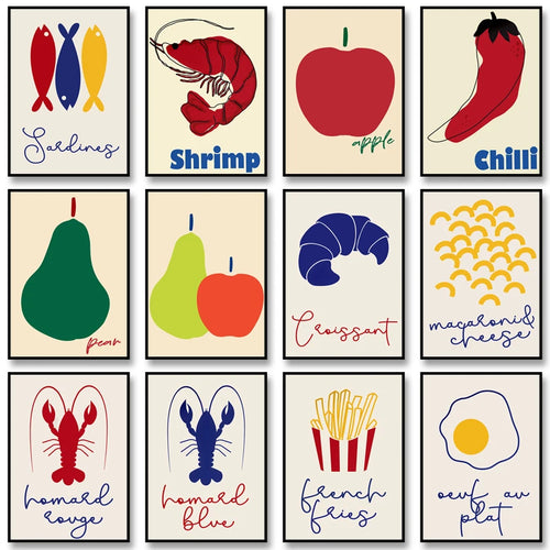Kitchen Wall Art Poster – Bon Appétit Minimalist Typography Print