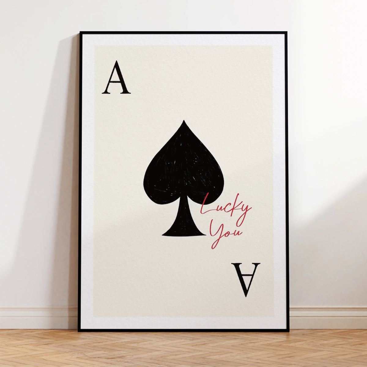 Lucky You Ace of Spades Wall Art Print – Playing Card Poster