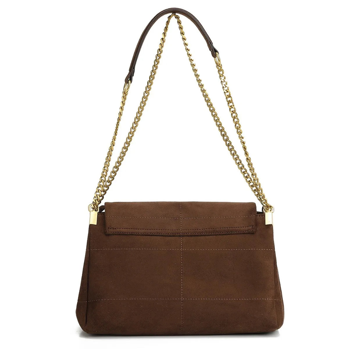 Suede Chain Shoulder Bag for Women – Vintage Luxury Crossbody