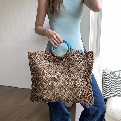 Straw Beach Bag – Handmade Bohemian Crochet Tote