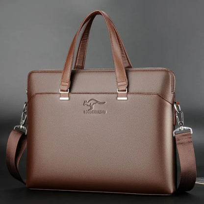 Men's PU Leather Briefcase Laptop Shoulder Messenger Bag