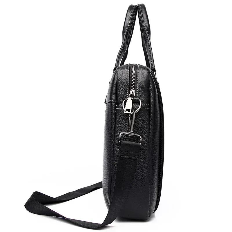 Genuine Leather Men's Briefcase – Business Shoulder Messenger Bag