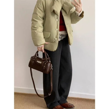 Sweet Cool Coffee Messenger Bag Women Moto Biker Handle Bowling Y2k Bag