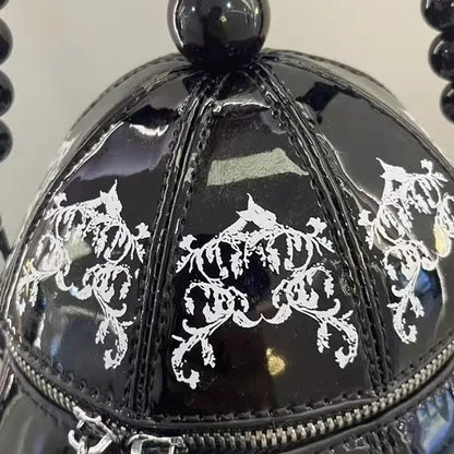 Vintage Gothic Black Skull Teapot Shape Handbag
